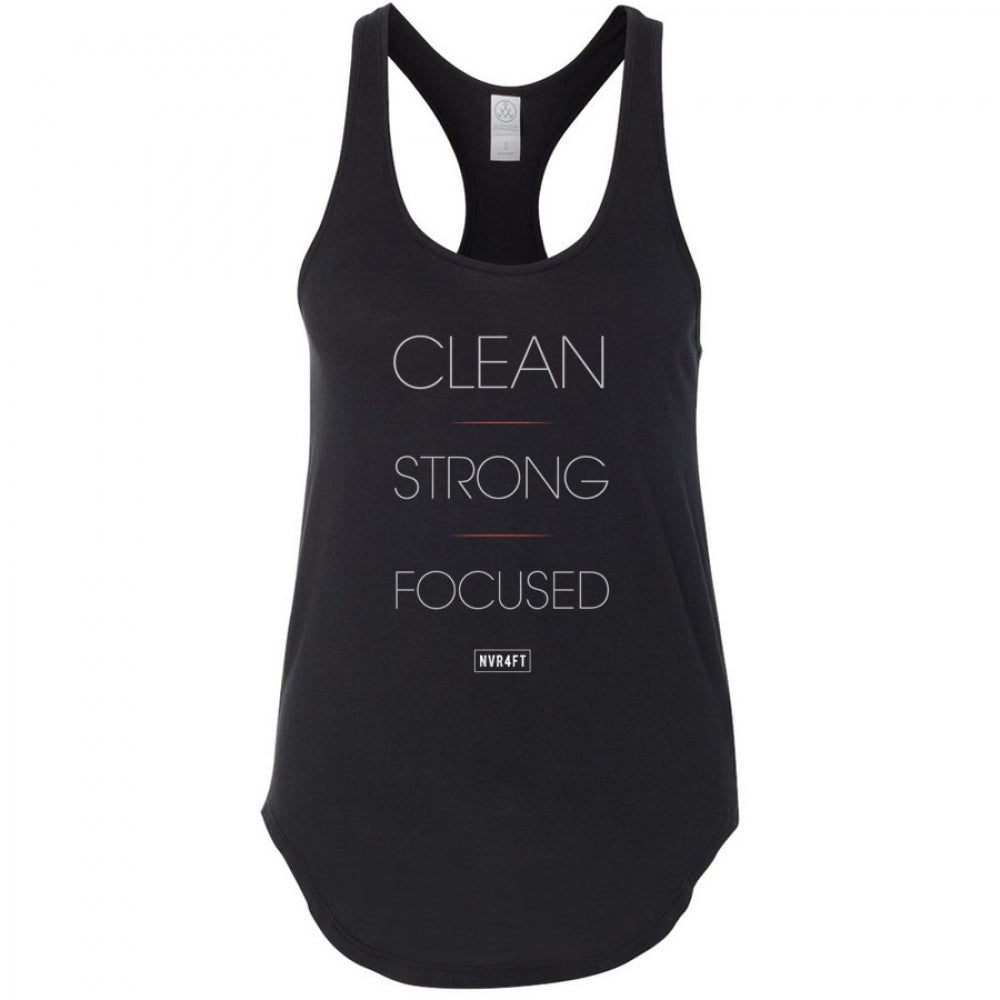 Never4Fit - Clean Strong Focus Premium Racerback - Black