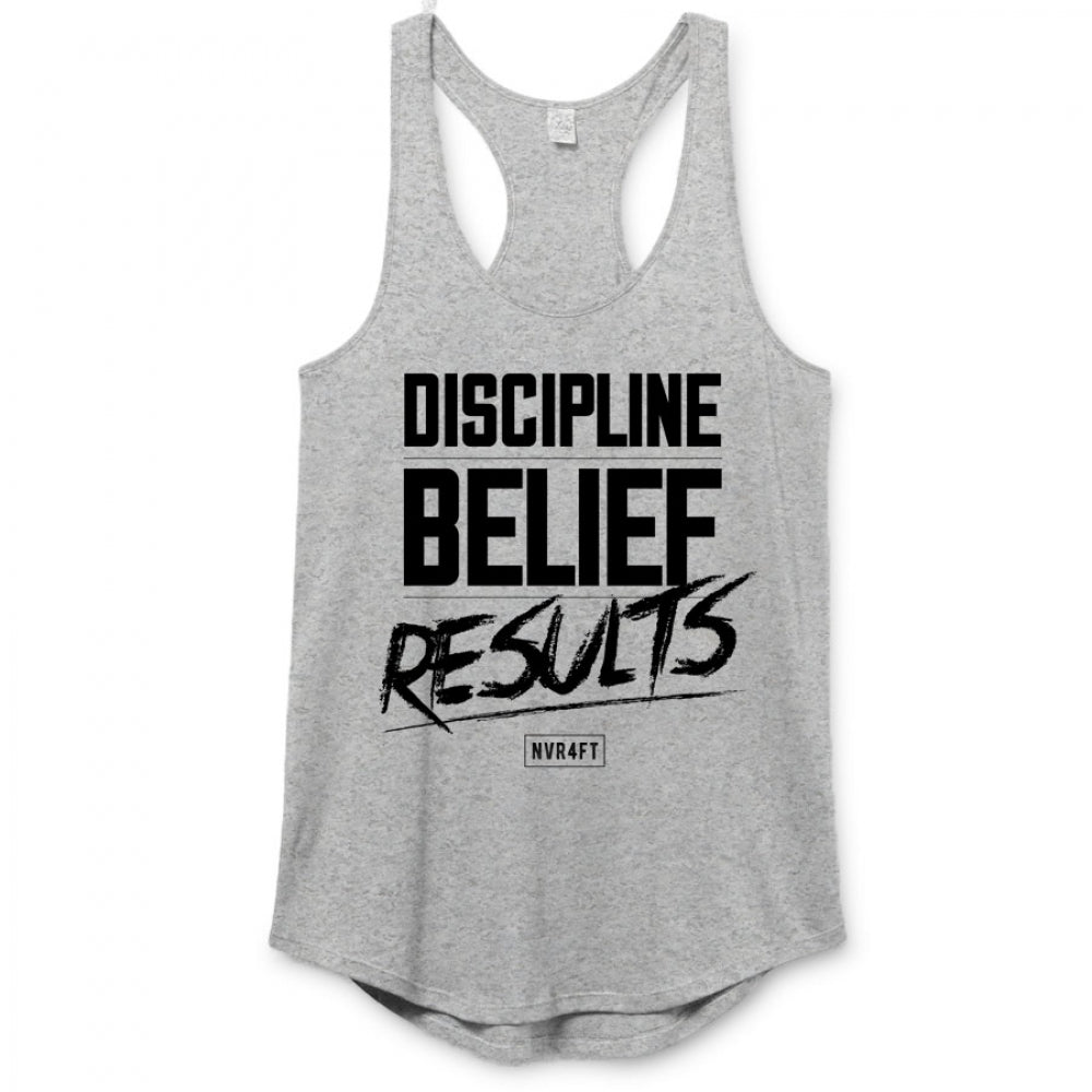 Never4Fit - Discipline Belief Results Premium Racerback