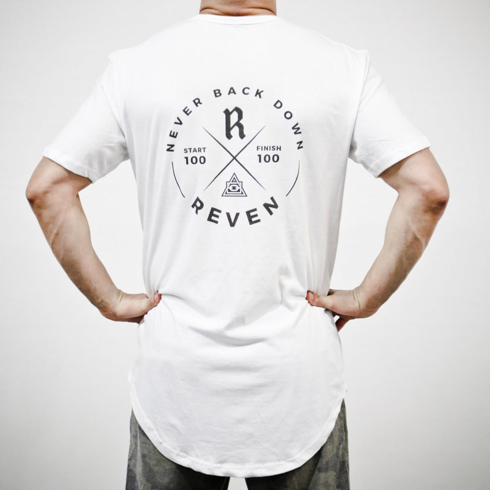 NEVER BACK DOWN SCOOP TEE