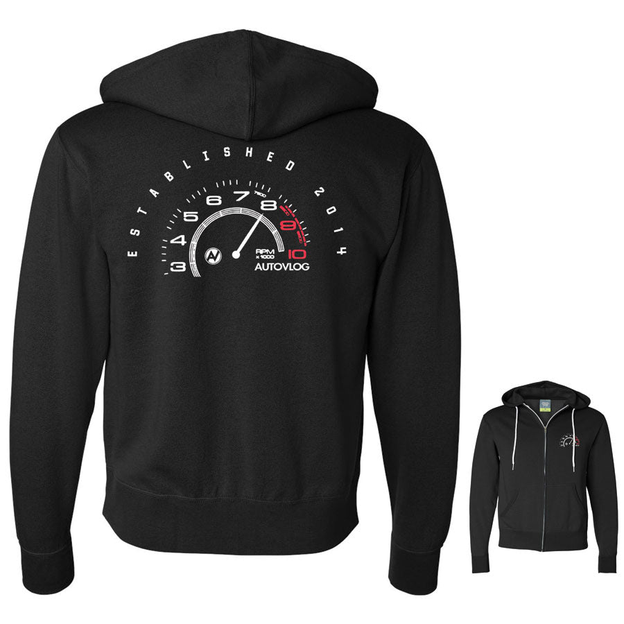 Autovlog - Redline Est 2014 Contrast Zip Hoodie