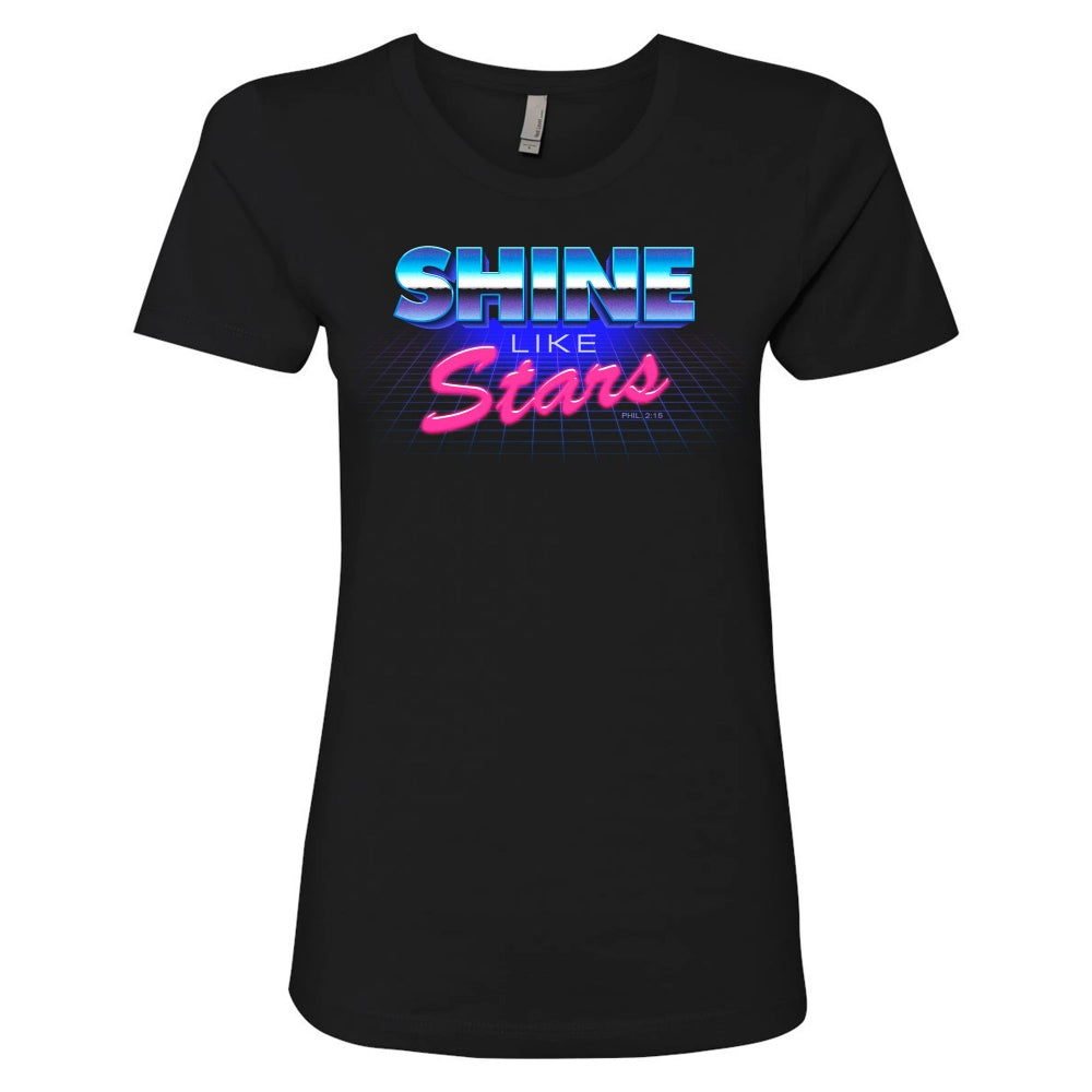 RETRO STARS WOMEN'S TEE - BLACK