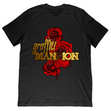 Graffiti Mansion - Rose Tee - Black
