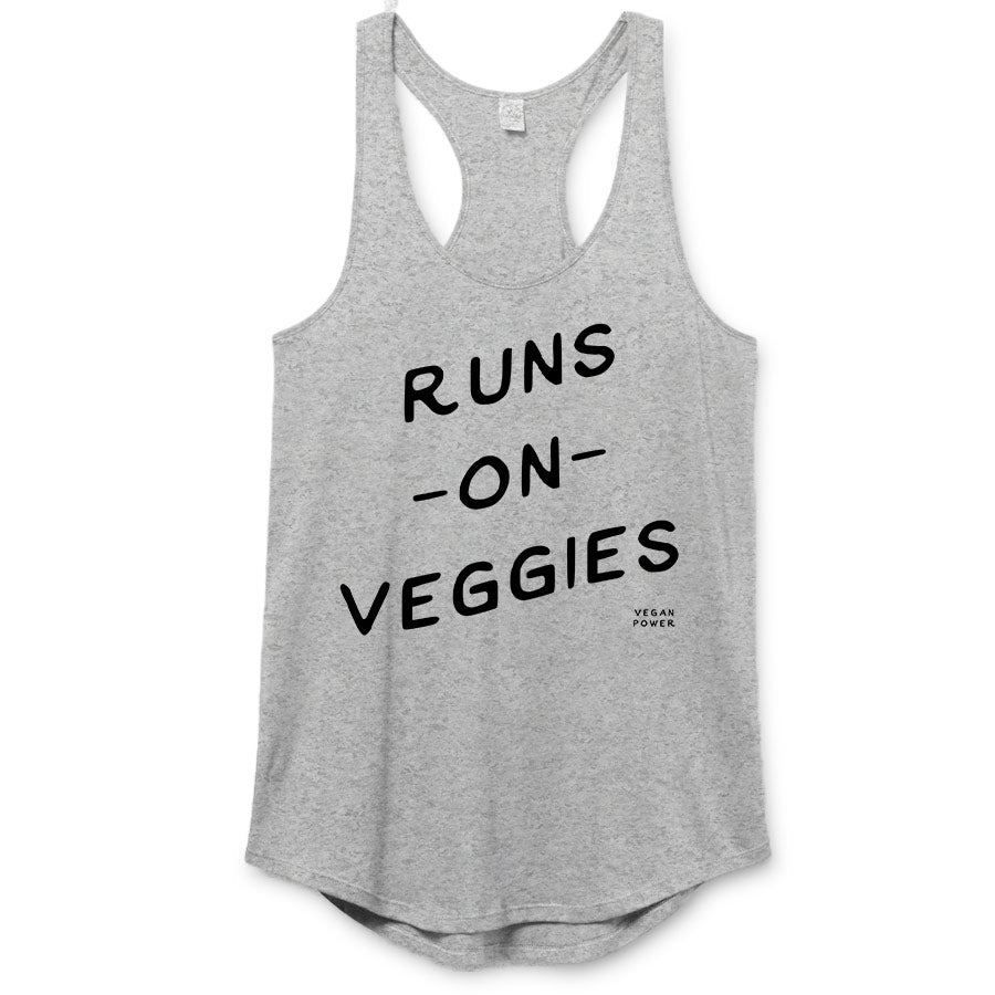 Vegan Power - Runs On Veggies Premium Racerback