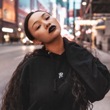 "NAME" Embroidered Hoodie (Black)