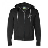 BOOMKACK STAR CONTRAST ZIP HOODIE - BLACK