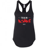 Never4Fit - Train Insane Red Premium Racerback - Black