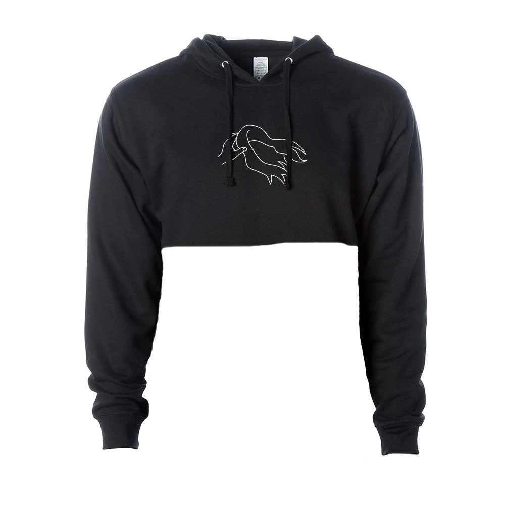 WIG FLEW V2 CROP HOODIE - BLACK