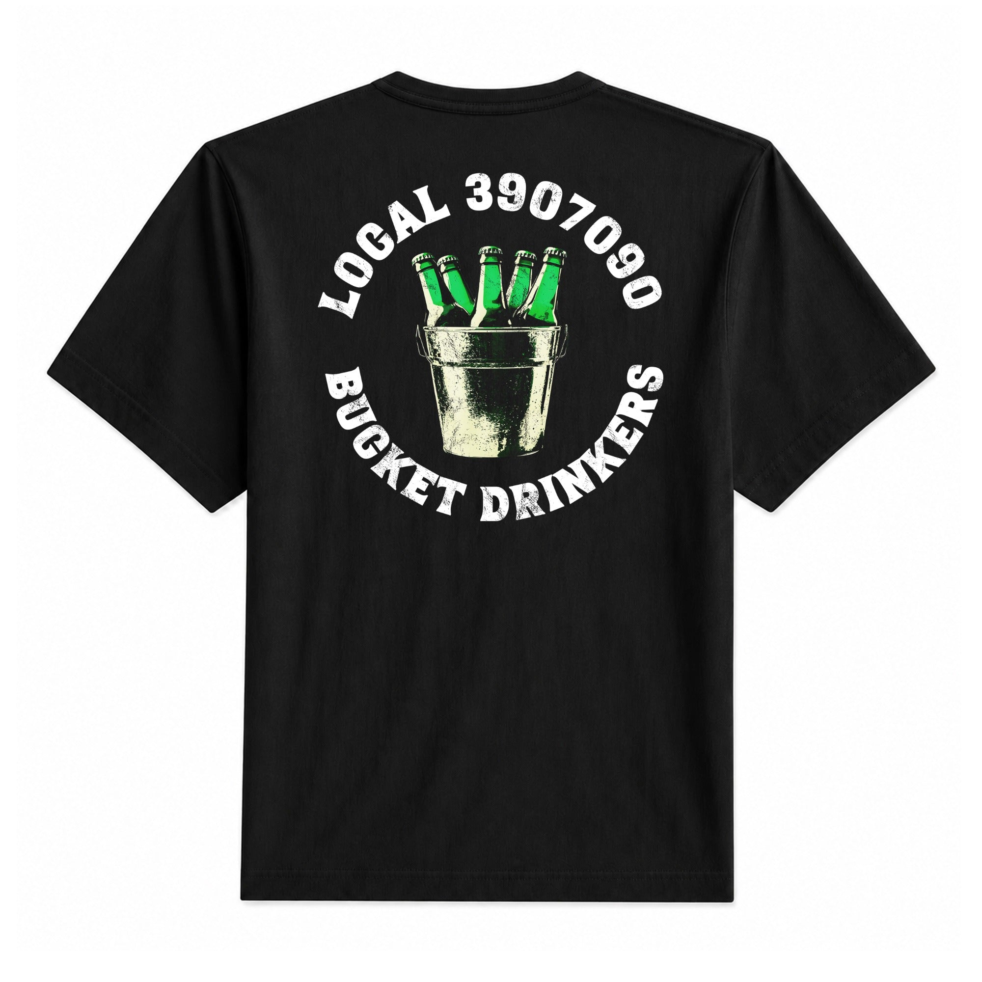 Bucket Drinkers Tee — Black, back