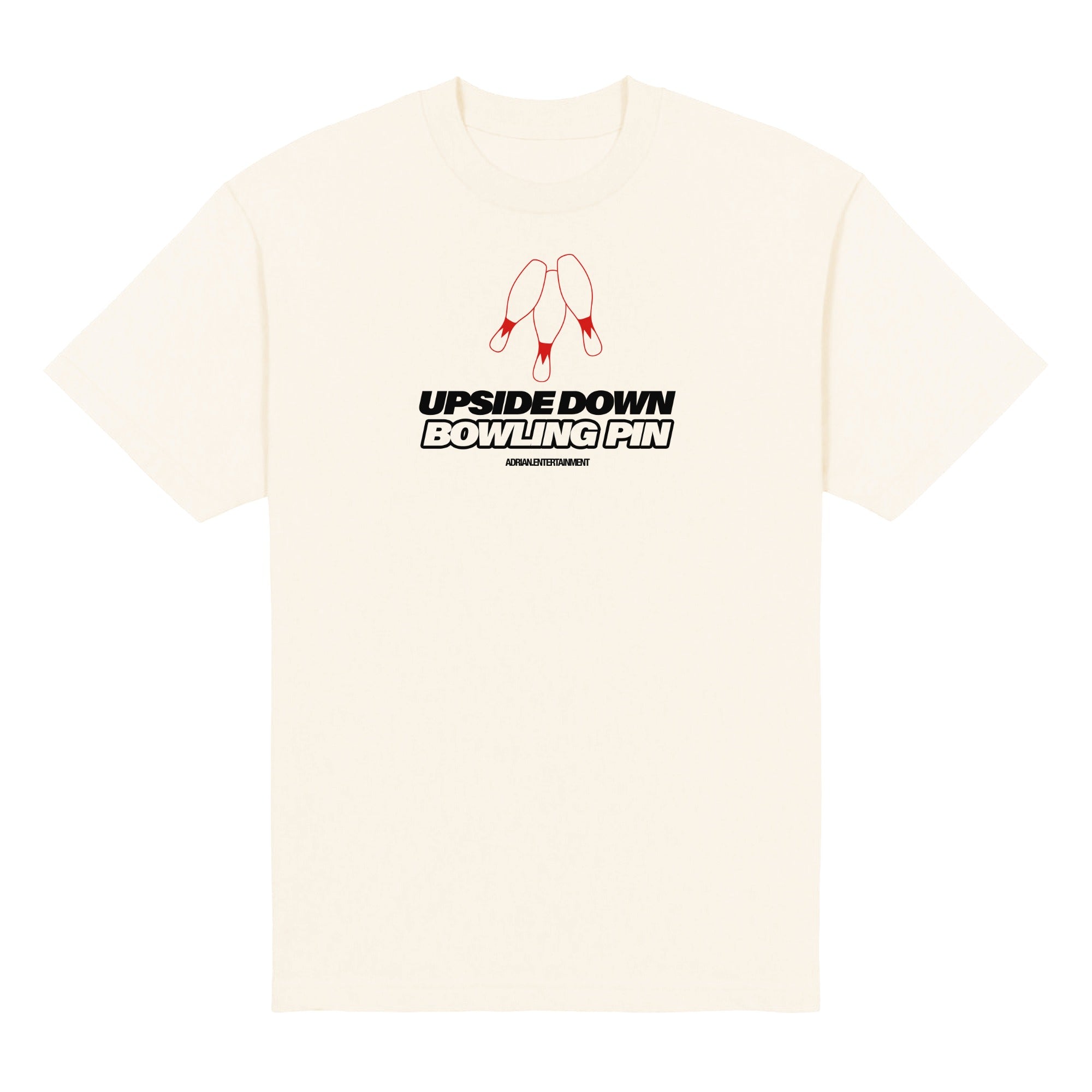 Upside Down Bowling Pin Heavyweight Tee — Natural, front