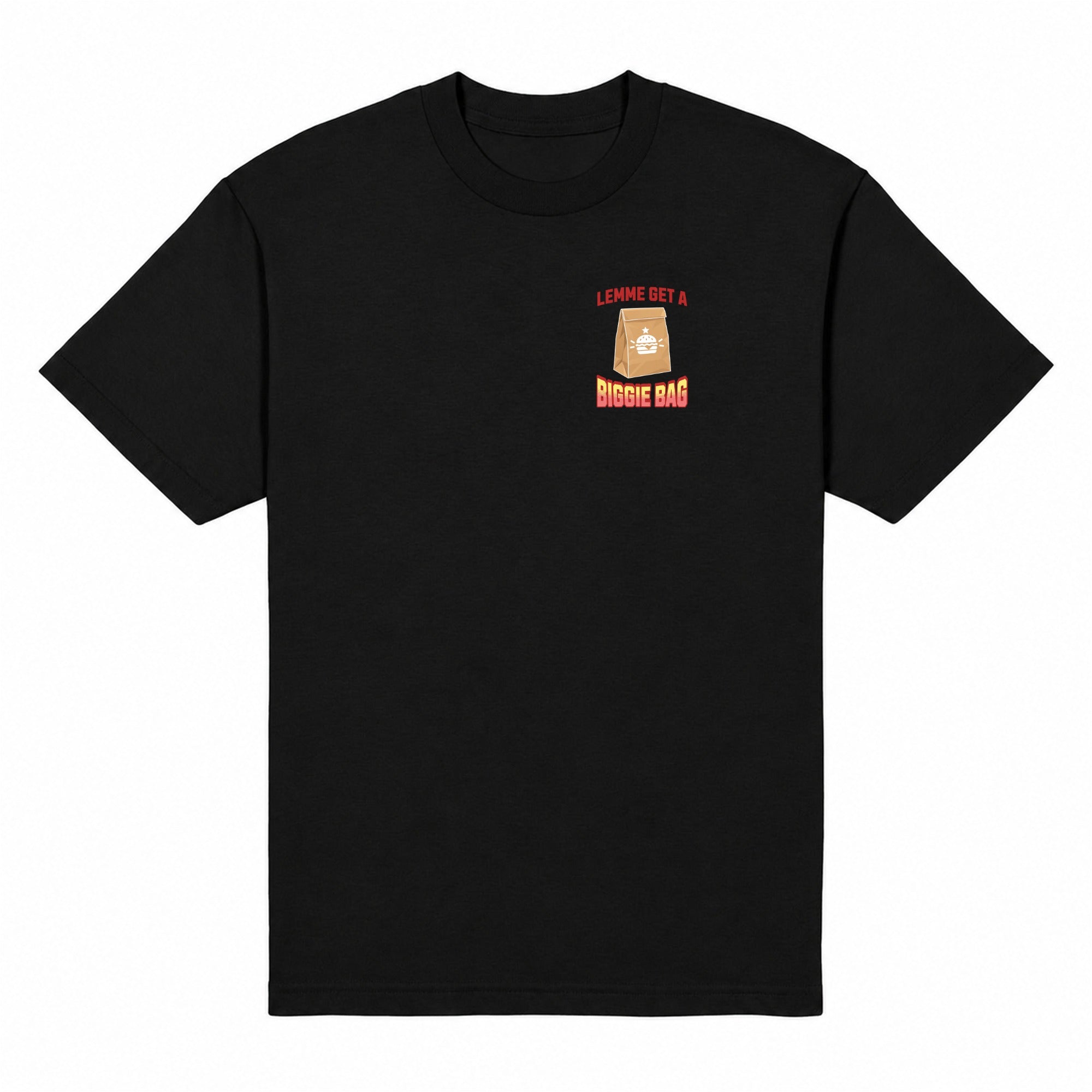Biggie Bag Heavyweight Tee — Black, front