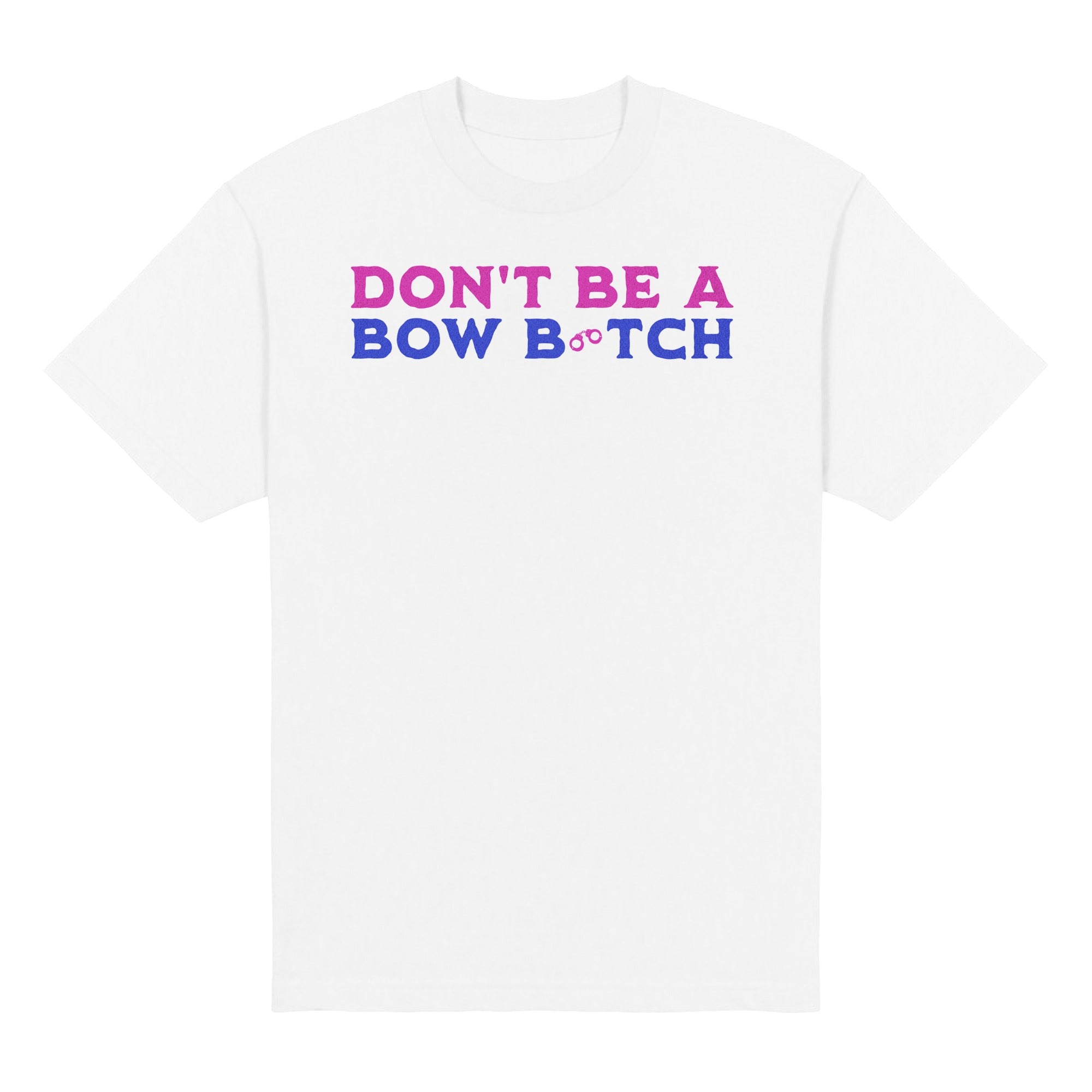 Bow Btch Heavyweight Tee — White, front