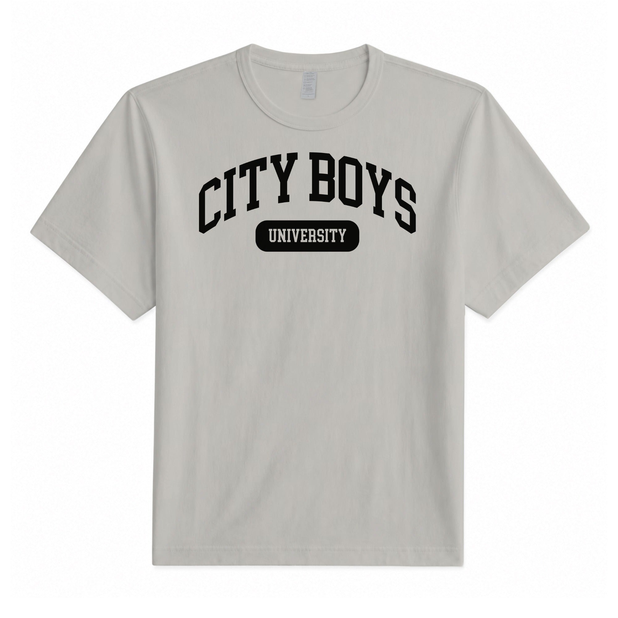 City Boys Tee — Cement, front