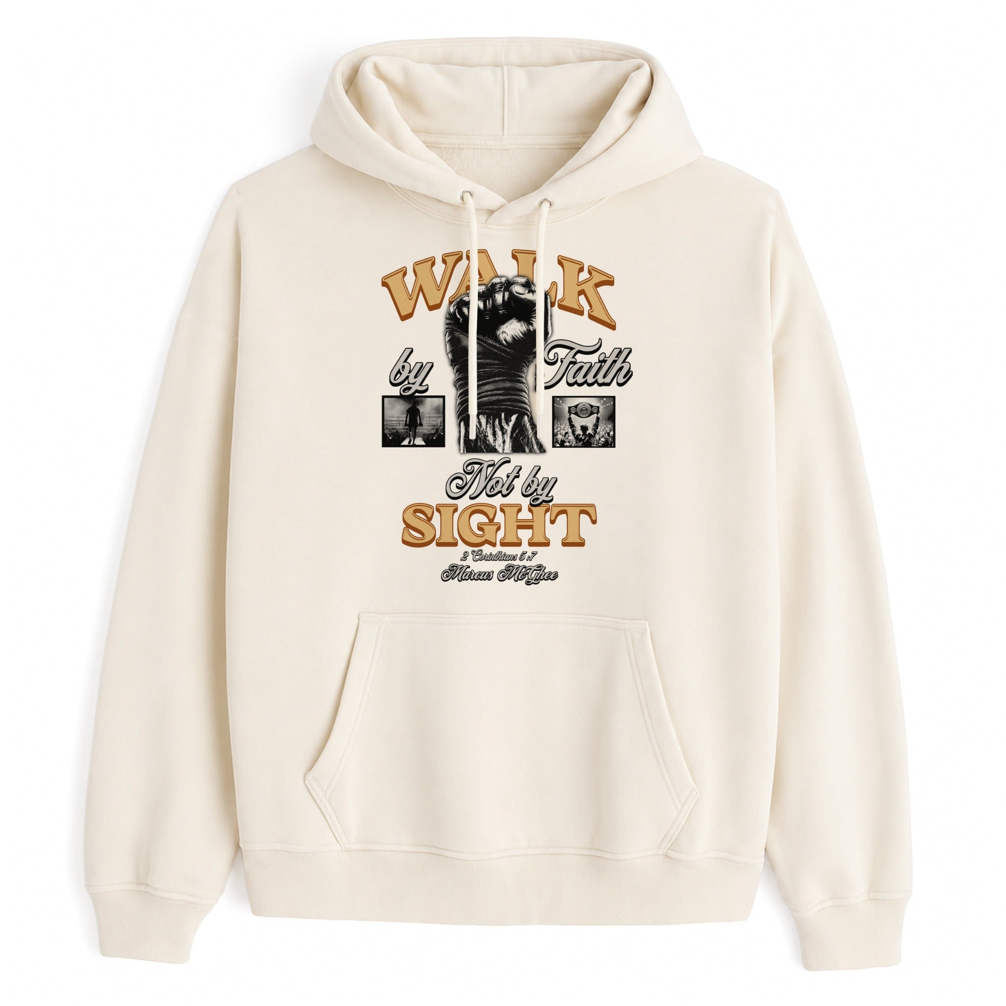 Walk by Faith Hoodie — Natural, front