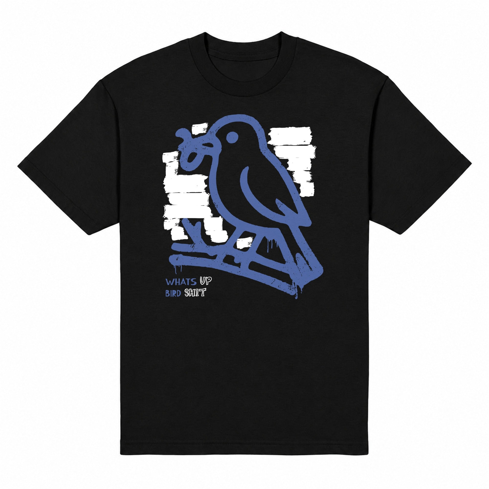 Bird Shit Heavyweight Tee — Black, front