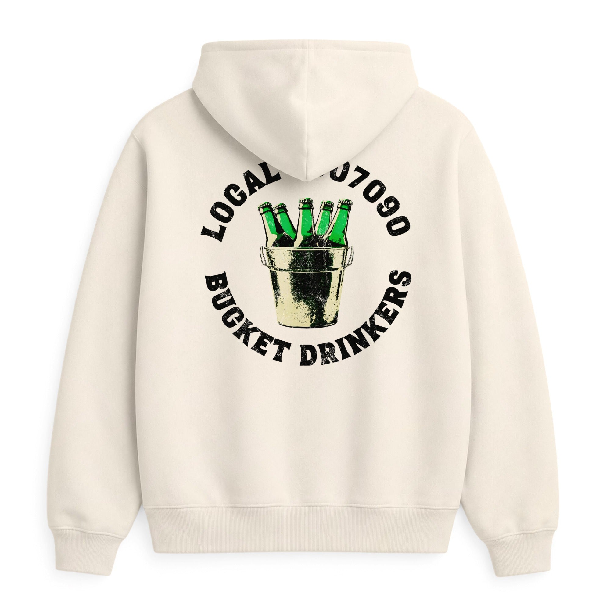 Bucket Drinkers Hoodie — Natural, back