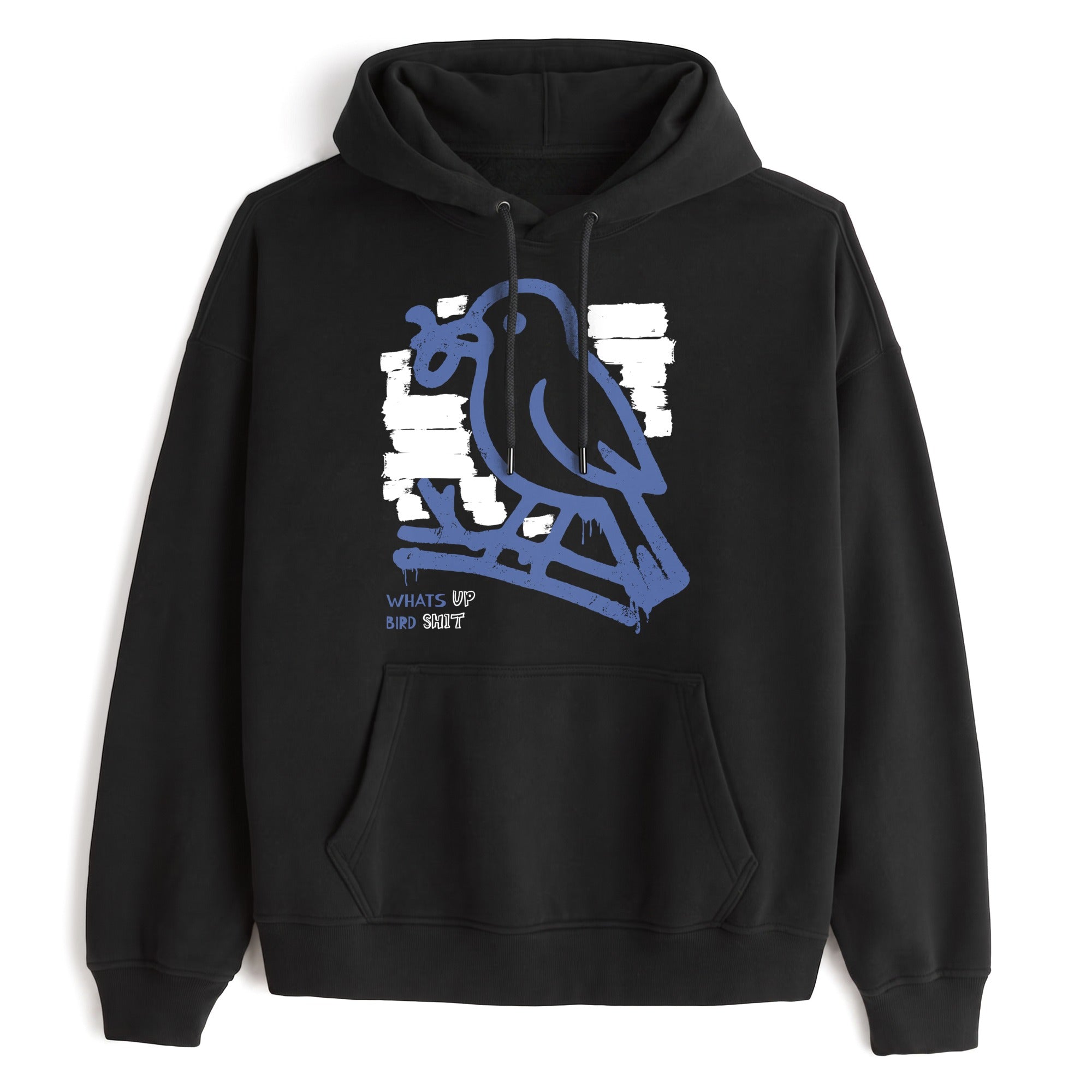 Bird Shit Hoodie — Black, front