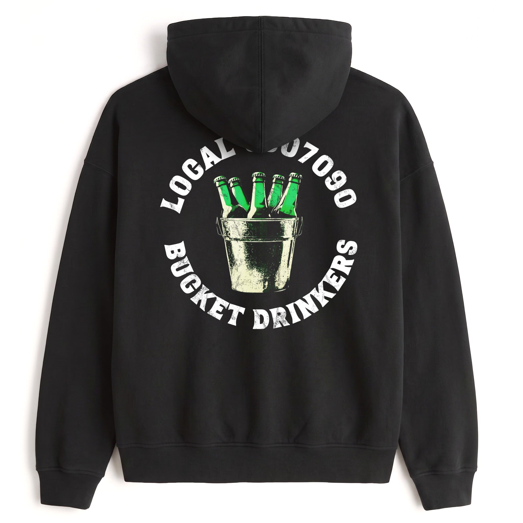Bucket Drinkers Hoodie — Black, back