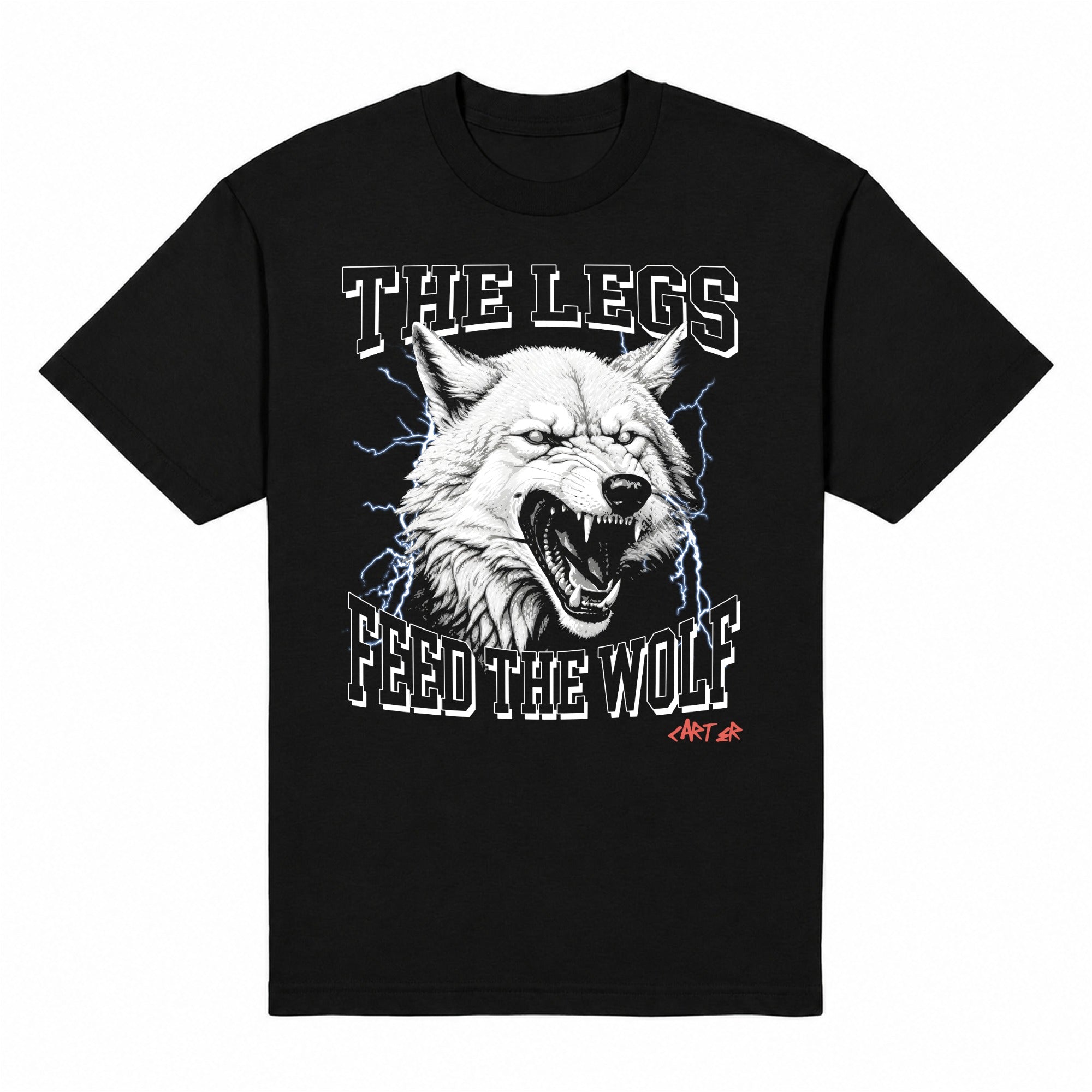 Wolf Heavyweight Tee — Black, front