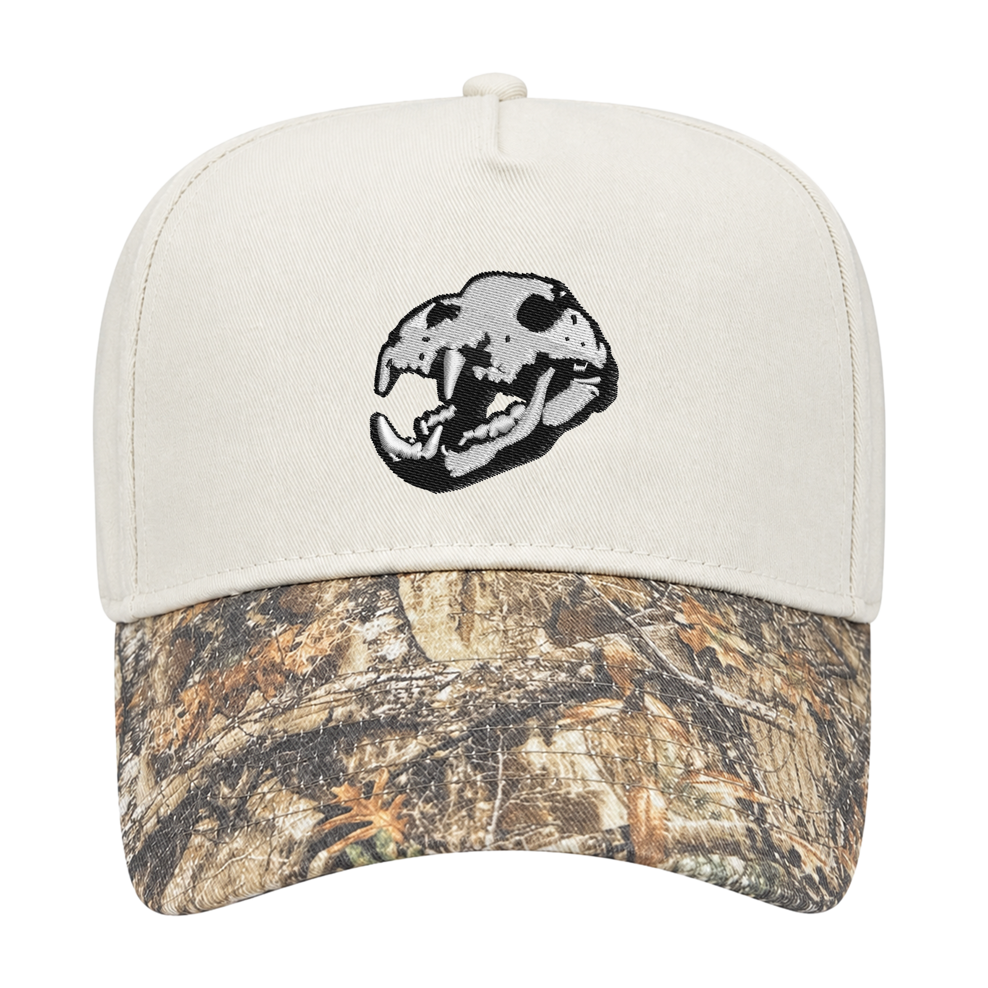 Grizzly Skull Two-Tone Camo Snapback Hat