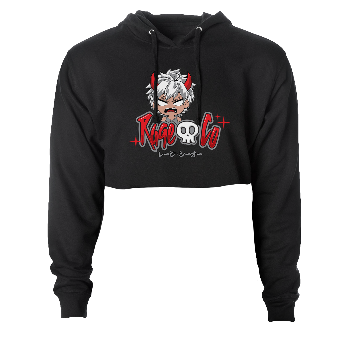 Devil Chibi Crop Hoodie