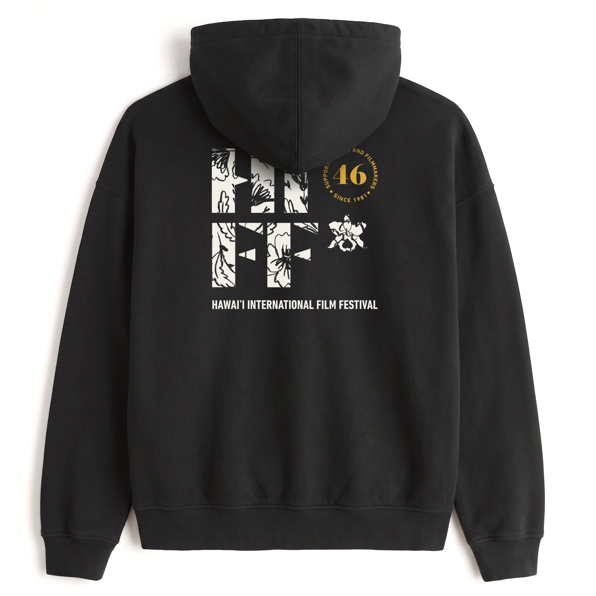 Logo Hoodie — Black, back