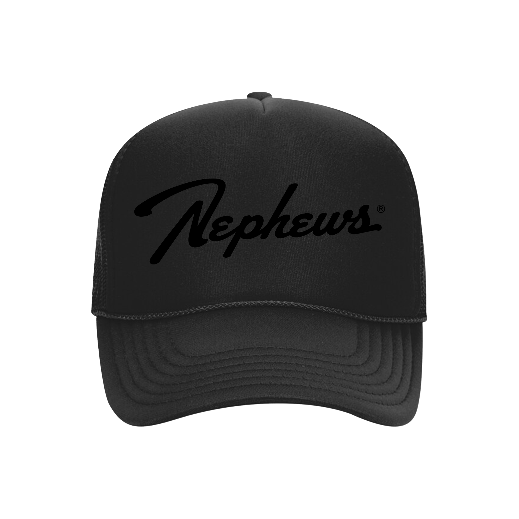 Black Logo Foam Trucker Snapback