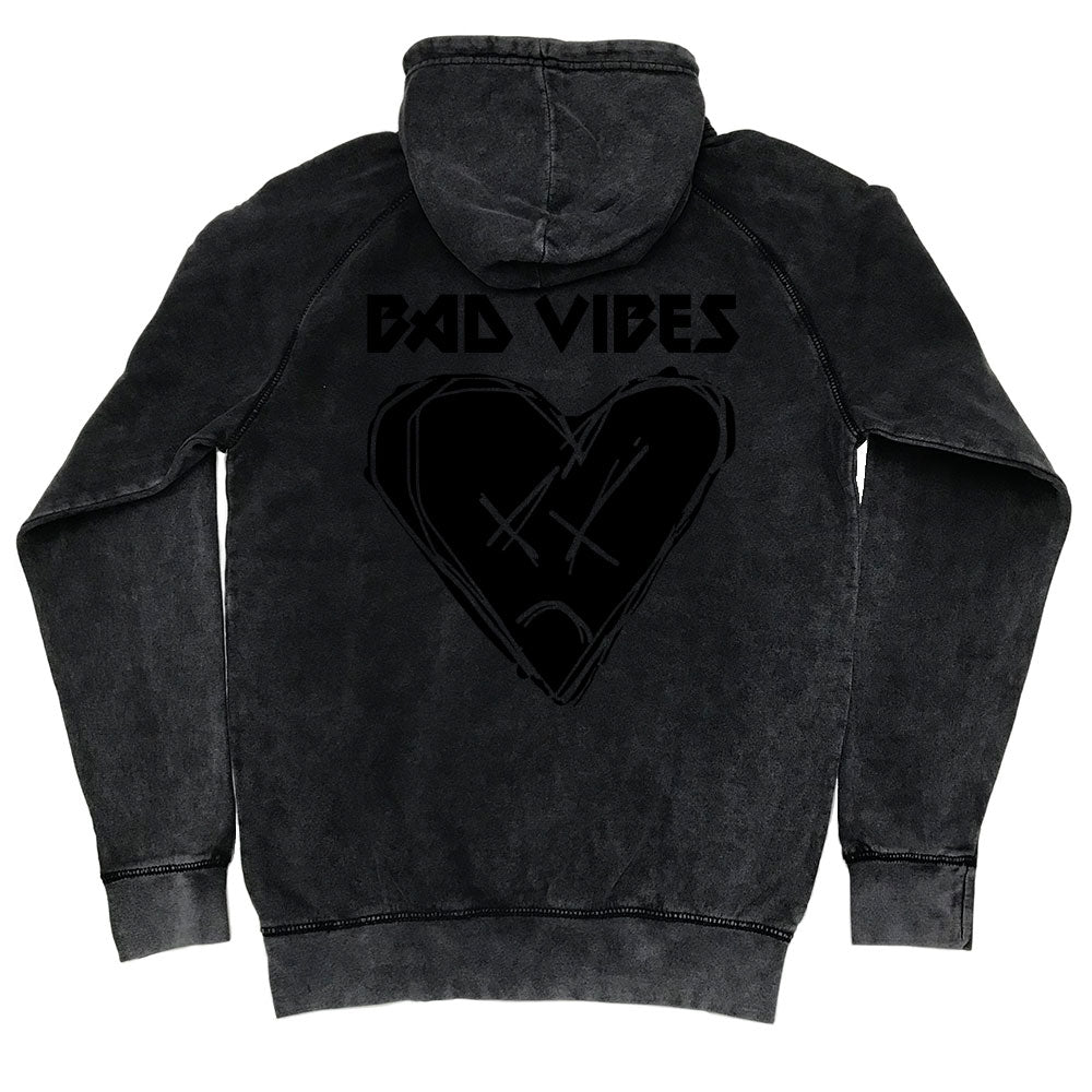Carlos Valdez Bad Vibes Hoodie Vintage Black Black Unisex Medium