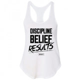 Never4Fit - Discipline Belief Results Premium Racerback