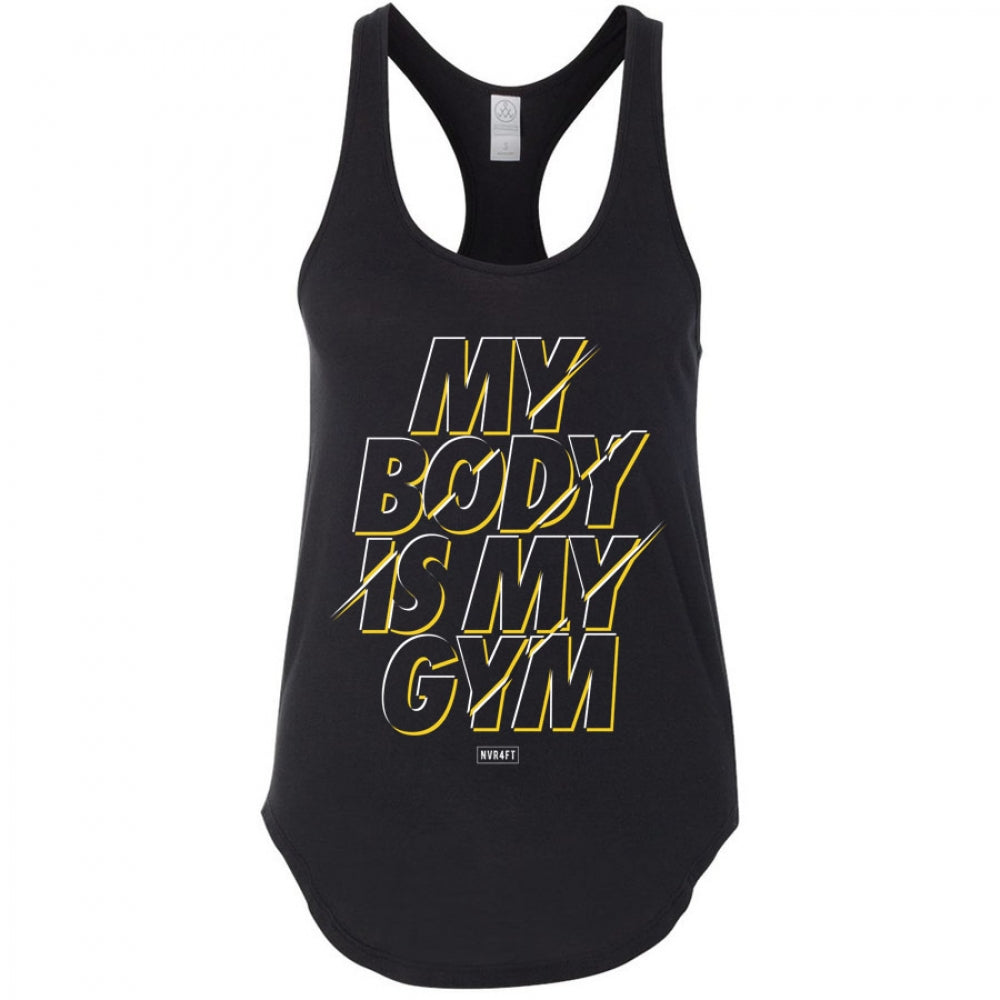 Never4Fit - My Body Is My Gym Premium Racerback - Black