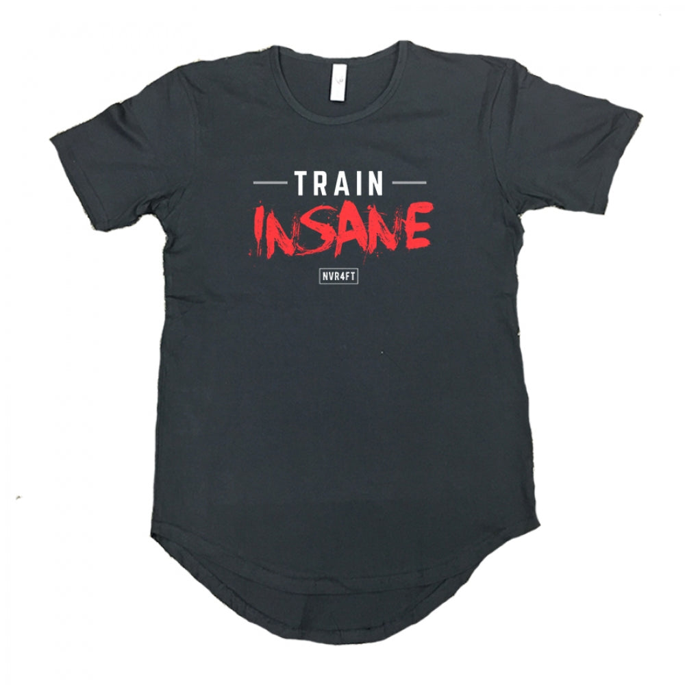 Never4Fit - Train Insane Red Scoop Tee - Black