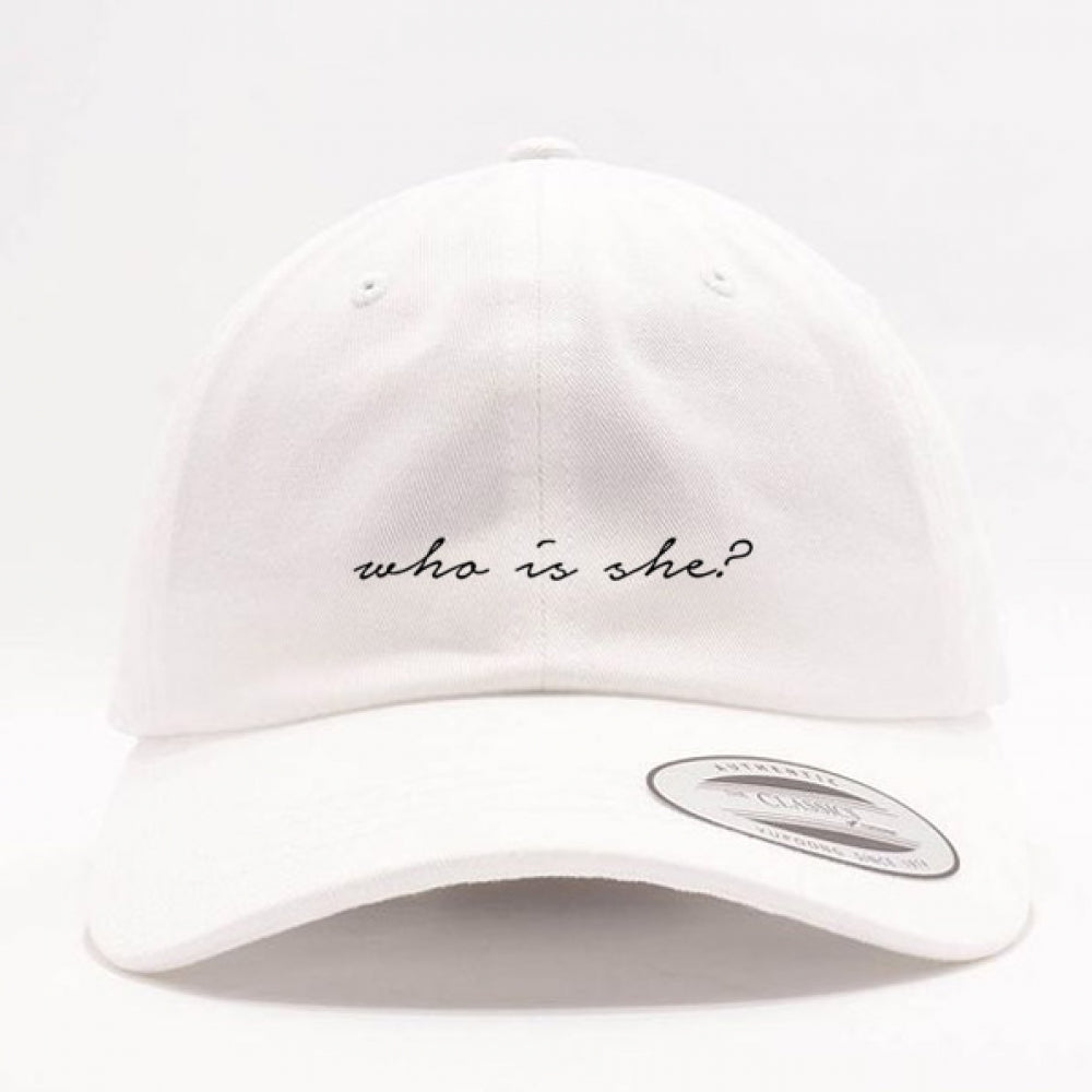 WHO IS SHE? DAD HAT - WHITE